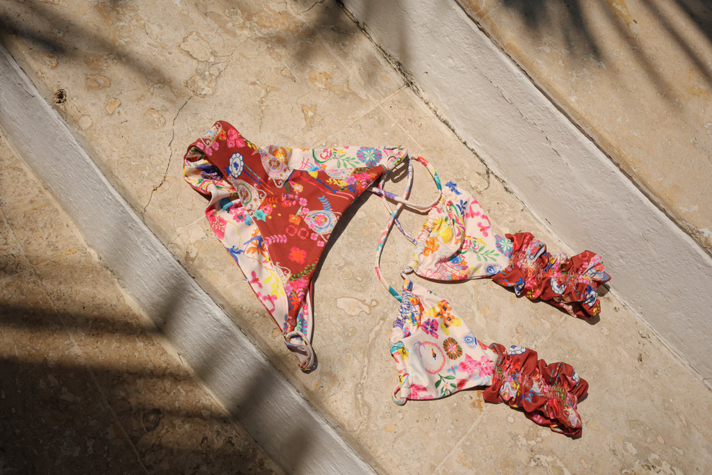 “BELLANO” EXOTIC PRINT BIKINI SET TOP & BOTTON