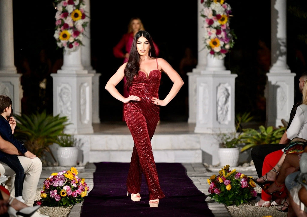 “ADELA” RED SEQUIN JUMPSUITs