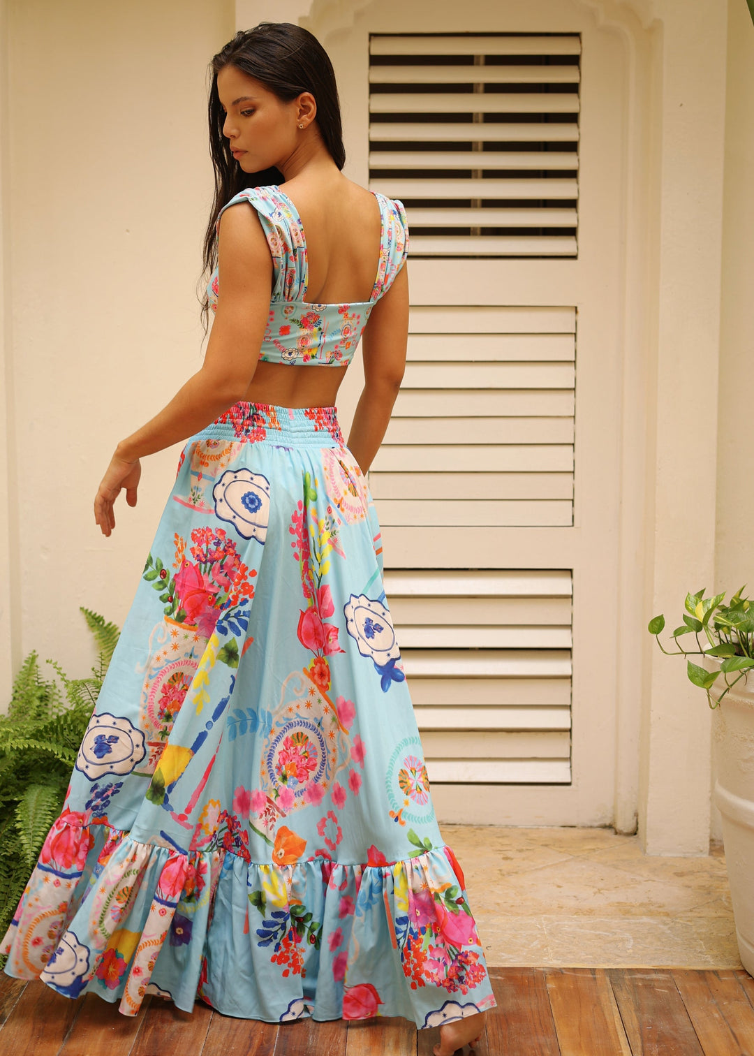Amalfi Breeze Maxi Skirt – Elegant Floral Beachwear Cover-Up for Resort &amp; Summer Looks