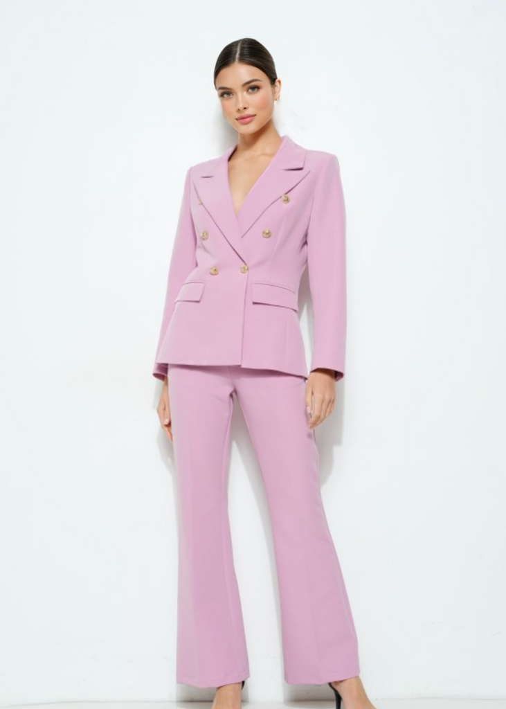Professional pink executive glow suit set for women, chic and elegant office style