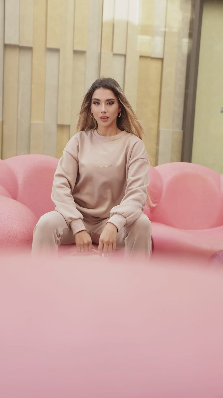FLY IN STYLE - Beige 3-Piece Jogger Set | Chic, Comfortable &amp; Travel Ready