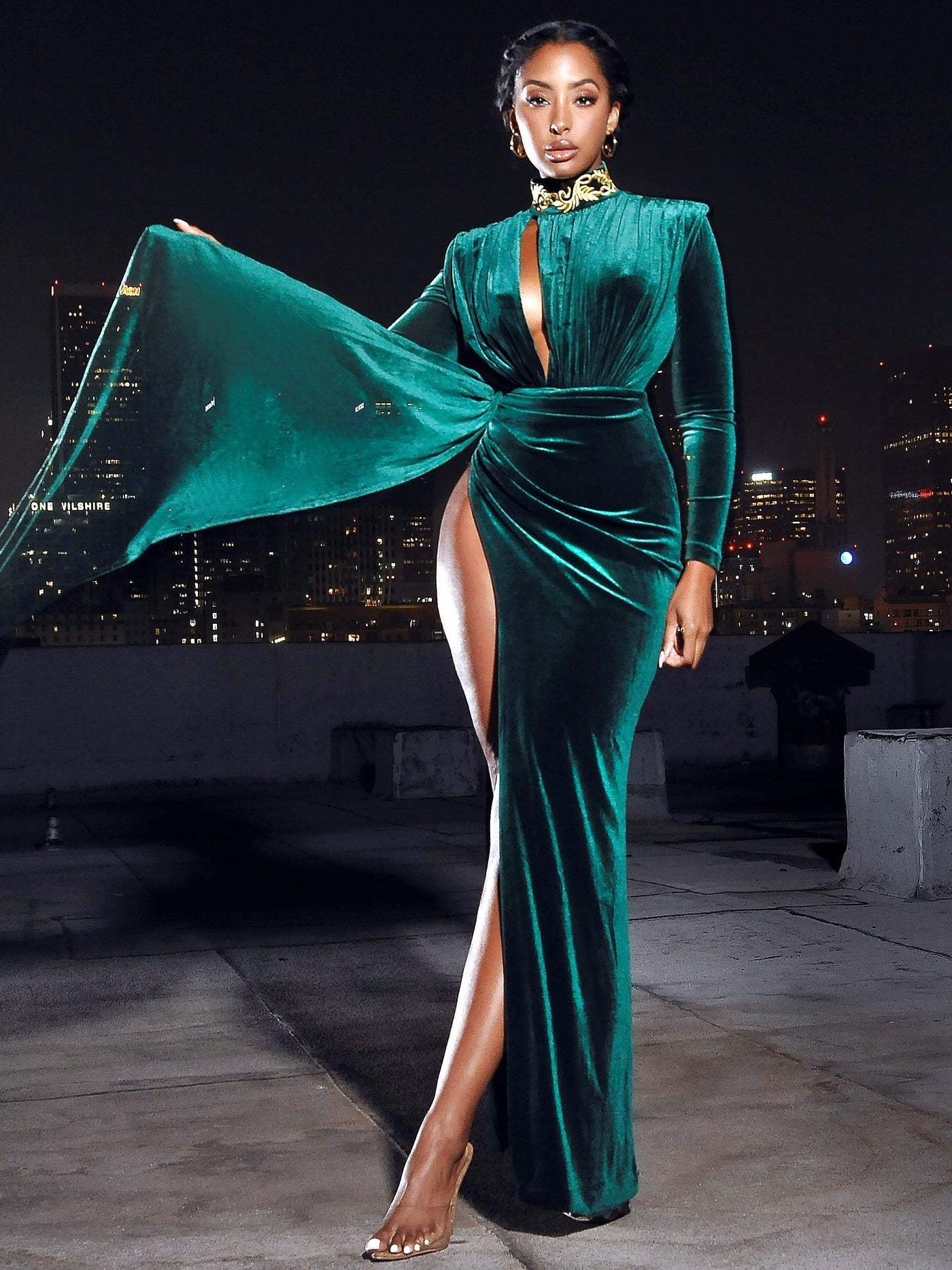 green emerald velvet dress Emerald Green Velvet Gown