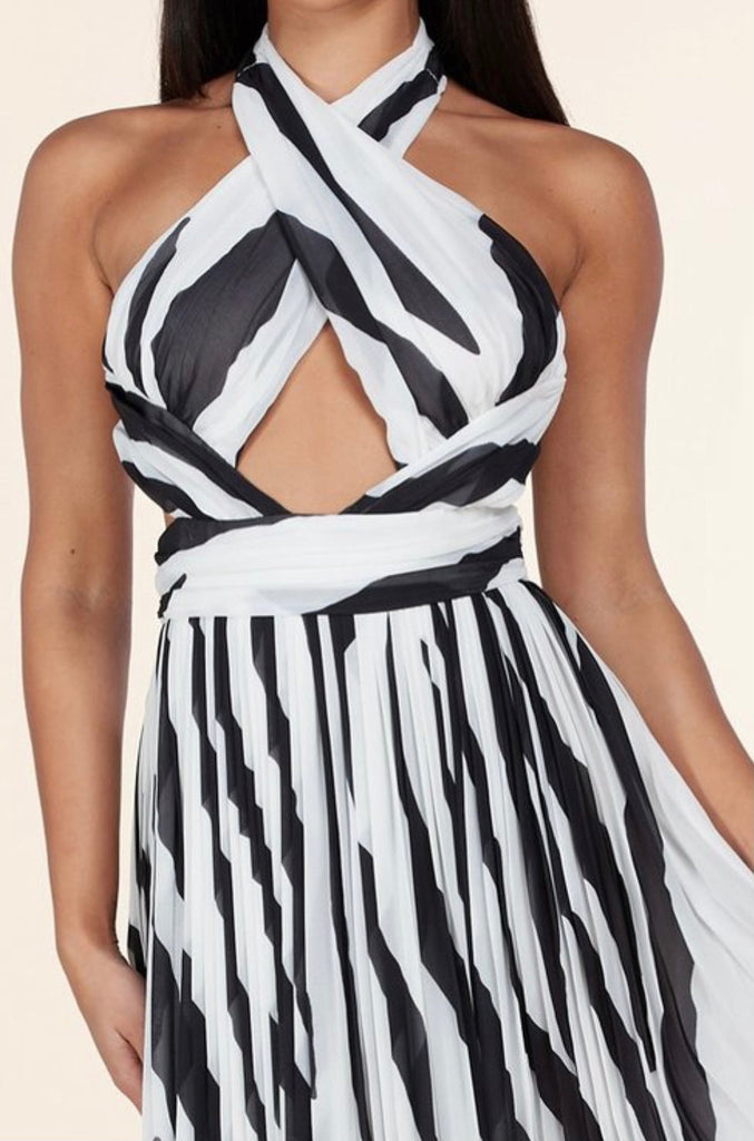 ZEBRA PRINT Cut Out Crisscross Halter Maxi Dress | Tanzania ZEBRA PRINT Cut Out Crisscross Halter Maxi Dress | Tanzania