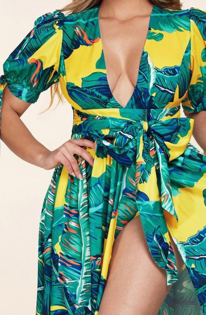 VENICE BEACH Summer Print Maxi Dress with Split Front VENICE BEACH Summer Print Maxi Dress with Split Front