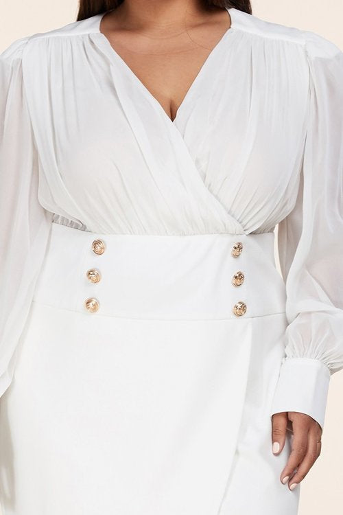 fitted lace wedding dress Long Sleeve Mini Dress
