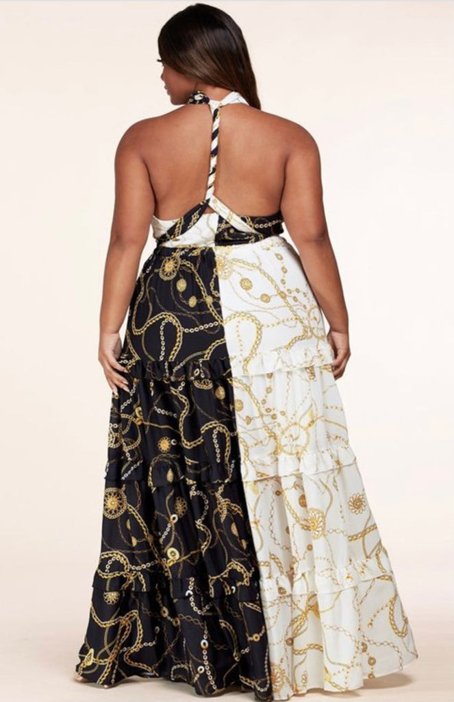 New York Black & White Maxi Dress - Plus Size Fashion 1x / US 18-20 / 100% Polyester New York Black & White Maxi Dress - Plus Size Fashion 1x / US 18-20 / 100% Polyester